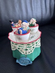 1994年 enesco Christmas 聖誕節小老鼠音樂盒 vintage music box
