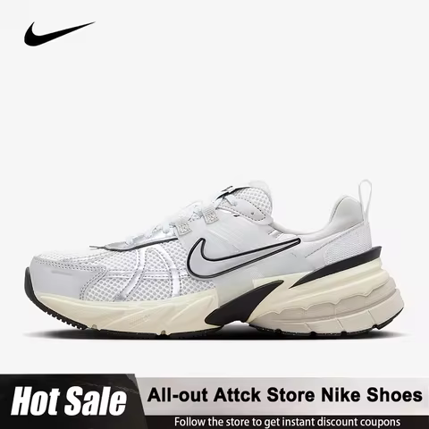 Nike V2K Run For Women Retro Sports Breathable Low-top Running Shoes FD0736-100 Bright Comfortable C