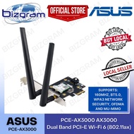 Asus PCE-AX3000 AX3000 Dual Band PCI-E WiFi 6 (802.11ax) Suppors 160MHz, BT5.0, WPA3 network security, OFDMA and MU-MIMO