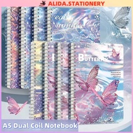 1Pcs Thicken A5 Spiral Notebook 60 Sheets Coil Notebook Double Coil Design Spring Notebook Writing