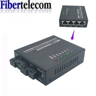 Media Converter Gigabit Fiber Optic 2 SC 4 RJ45 UTP Ethernet Fiber Switch 10/100/1000M