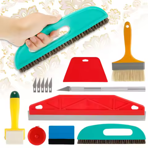 13/7pc Wallpaper Smoothing Tool Kit Applying Wallpaper Scraper Tint Film Installation Carving Gadget