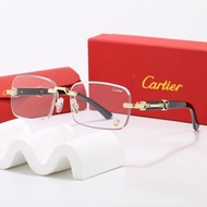 2026 new Cartier standard half-frame sunglasses, retro large-frame sunshades, versatile high-end fas