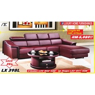 LX 398 L, 3 SEATER + L, TRENDY CASA LEATHER SOFA SET, RM 5,989 SAVE 35% EXPORT SERIES ** COLOR COULD CHOOSE