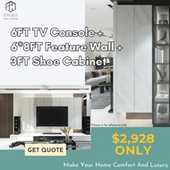 TV Console + Feature Wall + Shoe Cabinet