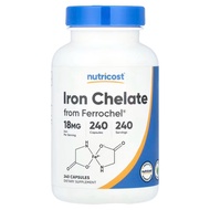 Nutricost, Iron Chelate From Ferrochel®, 18 mg, 240 Capsules