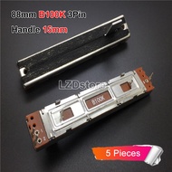 5pcs 88mm Mixer Fader trượt chiết áp Mono b10k B103 b100k du lịch của 60mm xử lý 15mm 3pin