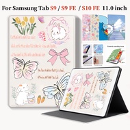 Cute Bunny Print Book Style Case For SAMSUNG Galaxy Tab S9 FE S10 FE 10.9''11.0'' PU Leather Flip St