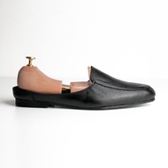 Lanbaharin Mule Black Men Leather Shoe Mule Shoes