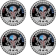 4Pcs 2ND Amendment Badge Rated Car Emblem, 4 x 4 Metal Automotive Badge 3D Metal Car Badges Emblems 