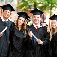 BACK2LIFE Solid Color Graduation Gown - Academic Ceremony Robe