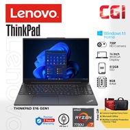 Lenovo 16'' ThinkPad E16 Gen 1 R7-7730U 8GB DDR4 512GB W11H WUXGA IPS With Office  3Y Onsite