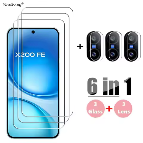 6in1 Full Gule Glass For Vivo X200 FE Screen Protector Vivo X200 FE Tempered Glass Protective Phone