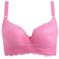 plus Size Solid Color Lace Bra Adjustable Strap Push up Womens Lingerie Breathable Daily Wear Minima