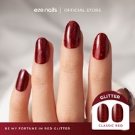 Eze Nails - Be My Fortune in Red Glitter Spot On Manicure (Stick False Nails)