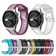 Two-tone Spliced Silver Buckle Silicone Strap For Mibro Watch Lite 3 Pro Lite 2 C2 C3 C4 A1 A2 GS Ac