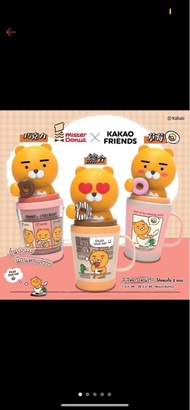 泰國 Mister Donut x Kakao friends 超可愛萊恩大頭塑膠冷水杯(26oz)