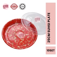 25CM SUSHI BOX LAOSHENG BOX Compartment Round SUSHI Box Platter Printed SUSHI Fruit Raw Packaging Bo