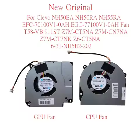 New Original Laptop Cooling Fan For Clevo NH50EA NH50RA NH55RA EFC-70100V1-0AH EGC-77100v1-0AH Fan T