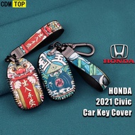 honda civic fe 2022 HRV Car Key Cover Key Fob key cover key cover leather car Civic 2021 FE HRV acce