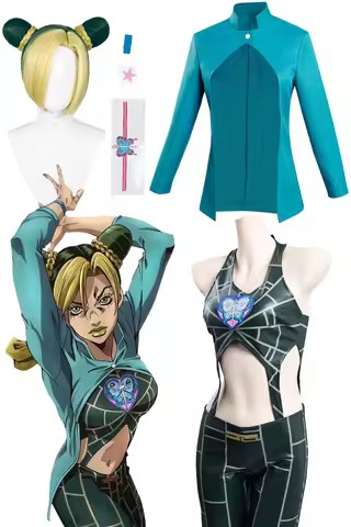 Anime JoJo Cosplay Bizarre Adventure Stone Ocean Jolyne Cujoh Wig Jacket Women Costume Woman Hallowe