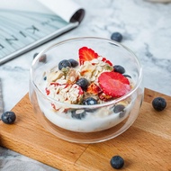 Bestseller 4.5 Inch Double-Walled Glass Salad Bowl Heat Insulated Clear Bowl