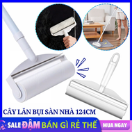 Cây Lăn Bụi 24cm Lau Sàn Ga Giường Rèm Siêu Tiện Dụng - Con Lăn Bụi Quần Áo Chăn Thảm Dài 124cm / Th