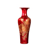 BW88/ Jingdezhen Ceramic Floor Vase Crystal Glaze Peony Vase Company Office Hotel New House Villa Living Room TV Cabinet