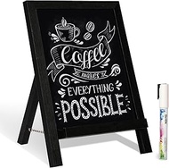 QUEENLINK Magnetic Chalkboard Sign with Stand, 9.5" x 14" Tabletop Wooden Framed Chalk Board, Small 