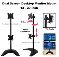 SM SM-2R-T024 13 - 29 inch Dual Two Double 2 Arm Screen Monitor TV Mount Stand Bracket Table Desk LD