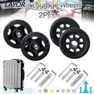 LAY Suitcase Wheels, PU Replacement Wheel Replace Wheels, Universal Suitcase Parts Axles with Spanner Travel Luggage Wheels Luggage Accessories