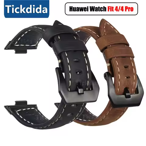 Genuine Leather Strap for Huawei Watch Fit 4 Pro Band Vintage Frosted Strap for Huawei Watch Fit 4 3