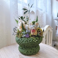 靜語之丘。白水晶簇 鐘乳石 消磁晶鎮 永生葉材綠植栽