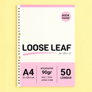 A4 Bookpaper Loose leaf - DOTTED/dot loose leaf Bookpaper A4 by PinkerTITAN