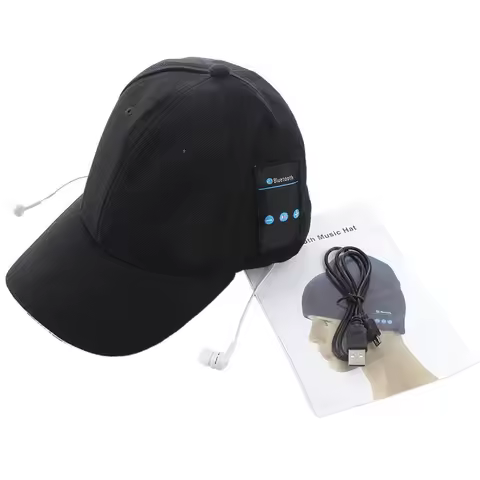 New Arrival 2016 Summer Sport Bluetooth Hat Baseball Cap Wireless Music Hat Smart Music Speaker Blue