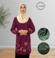 Premium Tshirt baju muslimah perempuan (S-3XL) Cotton |Cutting A| Corak batik bunga | baju wanita