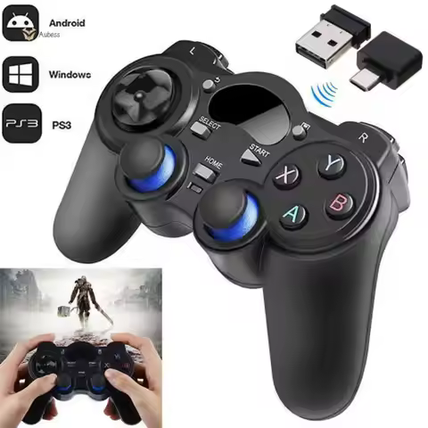 Wireless Game Controller Joystick Gamepad with OTG Converter for PS3 Android TV Box Raspberry Pi 4 R