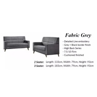 [Furniture Amart] Callie 3 Seater 2 seater Sofa Set in Fabric Grey( High Back) SG READY STOCKS