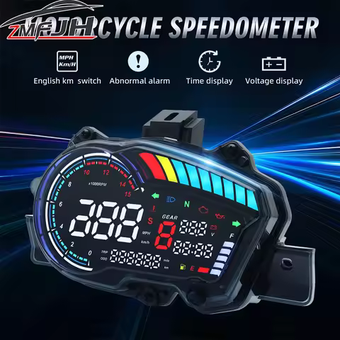 LED Motor Speed Gauge Motorcycle Digital RPM Tachometer Gear Clock Display For YAMAHA Y15 Y15ZR V1 S