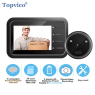 Topvico Video Peeole Doorbell Camera Video-eye Auto Record Electronic Ring Night View Digital Door Viewer Entry Home Sec