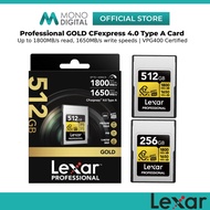 Lexar Professional Gold CFexpress 4.0 256GB / 512GB Type A | Kad Memori Memory Card 1800MB/s Sony Al