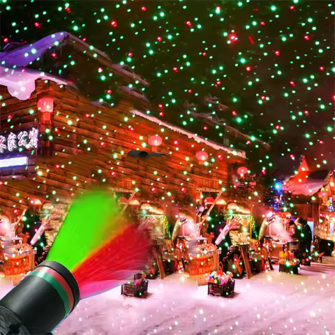 Laser Christmas Projector Light Outdoor Red Green Moving Firefly Star Laser Light Show Waterproof Ch