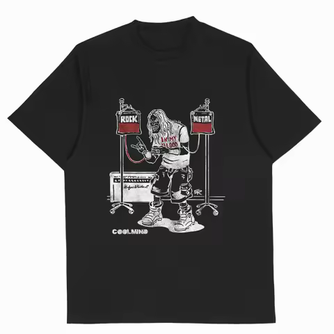 Coolmind U4 Streetwear Cool Print Exclusive Graphic T shirt fo men 100% Cotton Big Size vintage BLAC