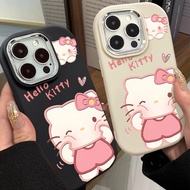 Naughty and Cute Kitty Phone Case Compatible for IPhone 7 8 Plus 11 13 12 14 15 Pro Max XR X XS Max SE 2020 Metal Frame Anti Drop Silicone Soft Case
