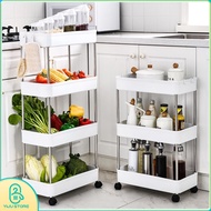 Rak Troli 2/3/4/5 Tier With  Wheel Multifunction Storage Trolley Rack Office Shelves Home Kitchen Rack