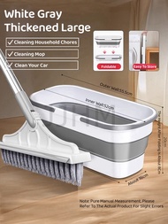 SG IN Stock Foldable mop bucket rectangular floor mop bucket flat mop squeeze bucketdrain basin car