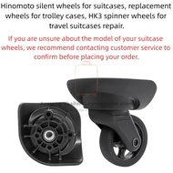 2pcs Hinomoto HK3 Silent Luggage Spinner Wheels - Replacement Wheels for Travel Suitcases
