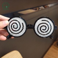 [Chicnest] New Cosplay Glasses Vertigo Pattern Funny Decorative Glasses Anime Dizzy Eyeglasses Birth