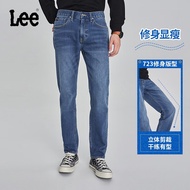 Lee23秋冬新品723修身中腰直脚浅蓝色石磨水洗男牛仔裤LMB100723 浅蓝色（裤长31） 36