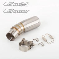 Motorcycle Exhaust Middle Link Connectore Pipe Slip-on Stainless Steel For C400 C400X C400GT 2018 20